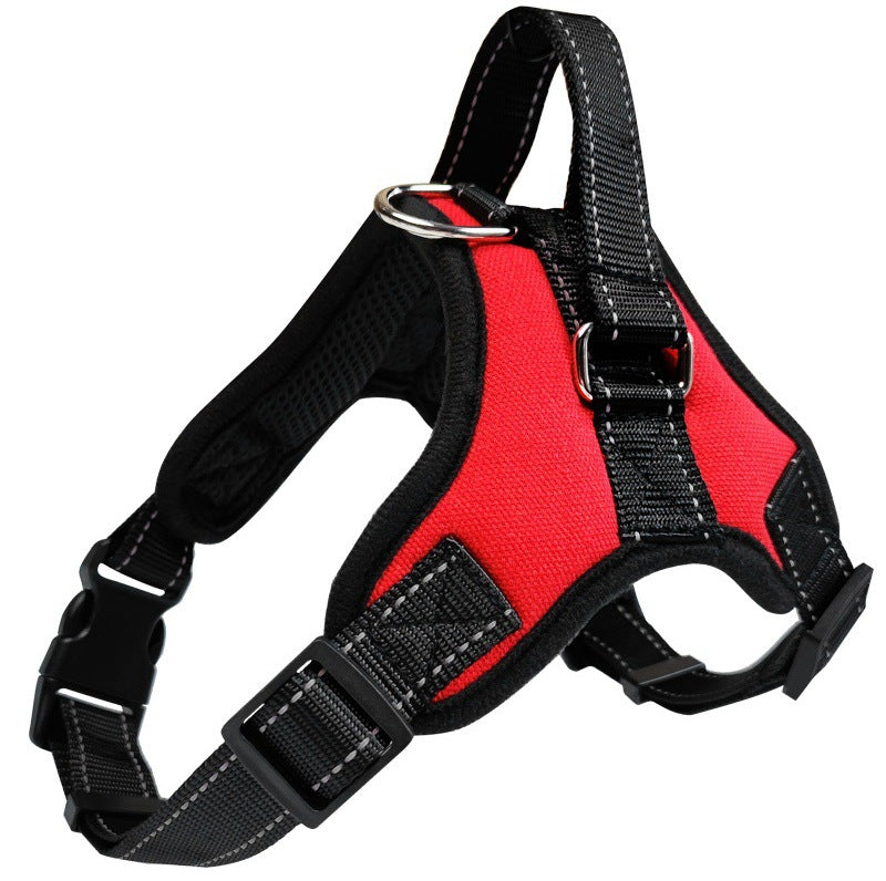 Red breathable no-pull dog harness variant.