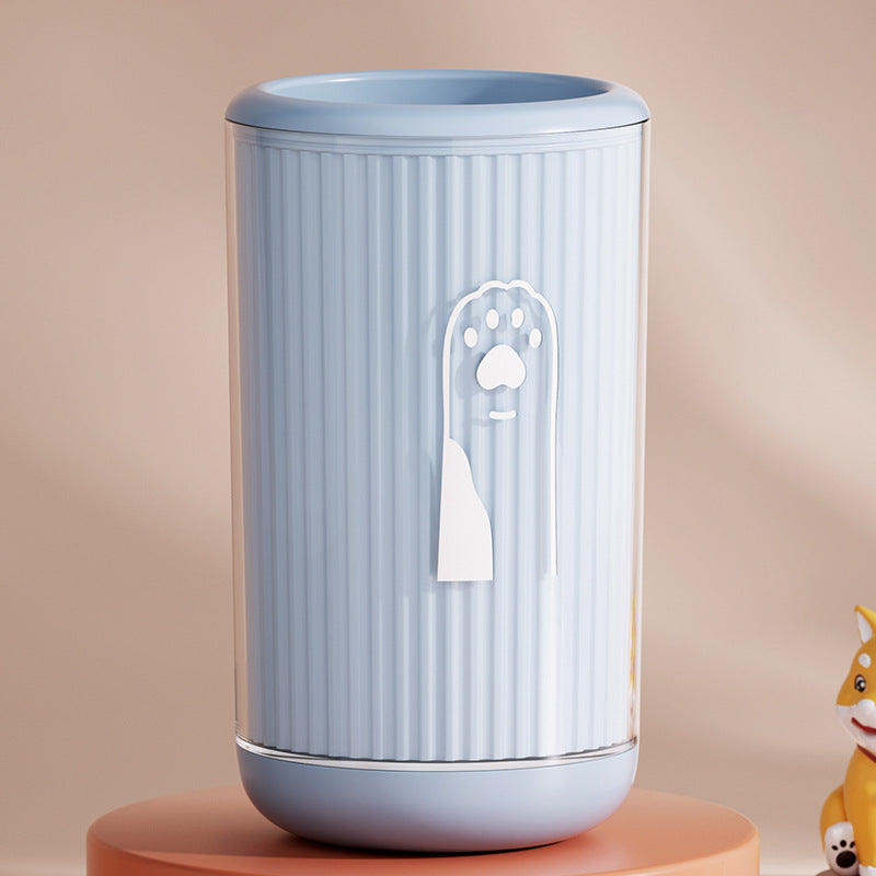 Cartoon large blue pet paw cleaning cup