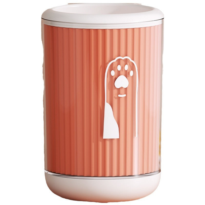 Orange pet paw cleaning cup shown from the front