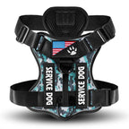 Camouflage-pattern reflective tactical dog harness color variant.