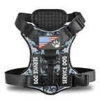 Snow camouflage reflective tactical dog harness color variant.