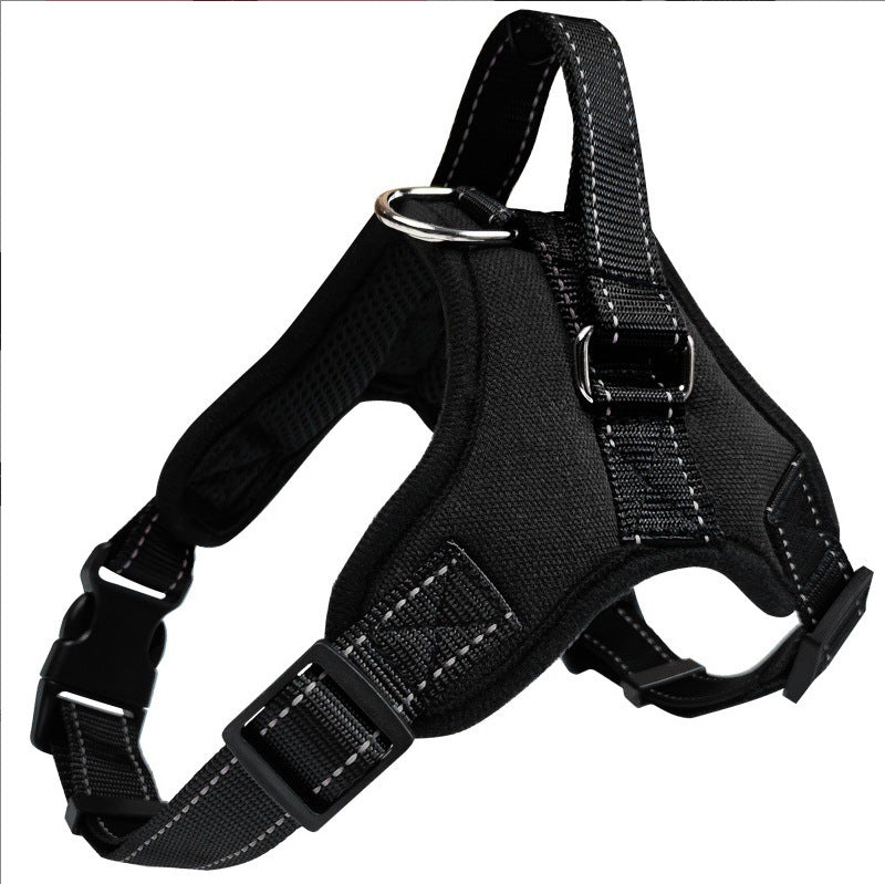 Black breathable no-pull dog harness variant.