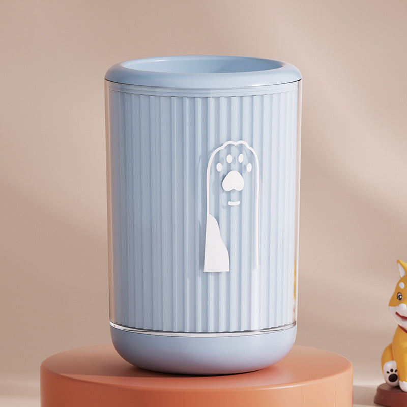 Cartoon medium blue pet paw cleaning cup