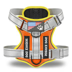 Orange and yellow reflective tactical dog harness color variant.