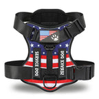 Flag-design reflective tactical dog harness color variant.