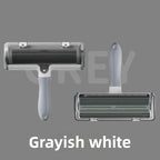 Off-white reusable pet hair removal roller variant shown from front and underside.