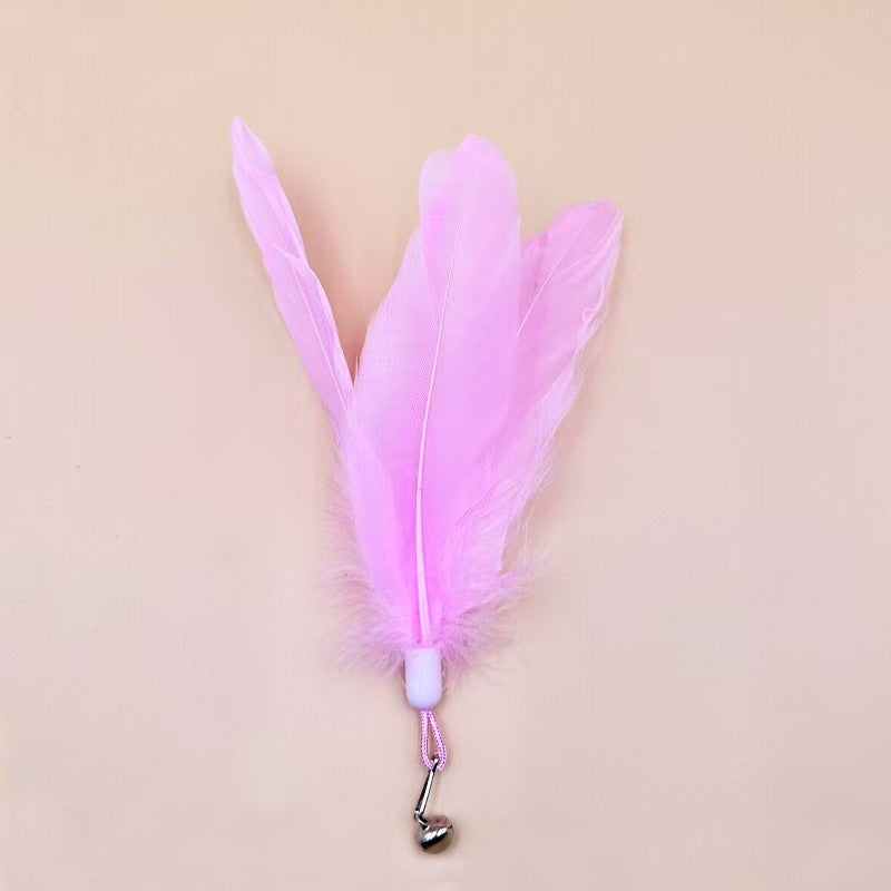 Large pink fluffy feather head variant with bell attachment.