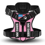 Pink reflective tactical dog harness color variant.