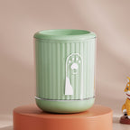 Cartoon small green pet paw cleaning cup