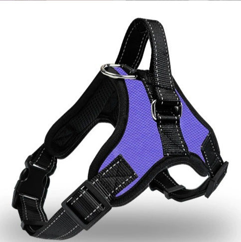 Purple breathable no-pull dog harness variant.