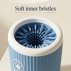 Close-up of the pet paw cleaning cup inner bristles